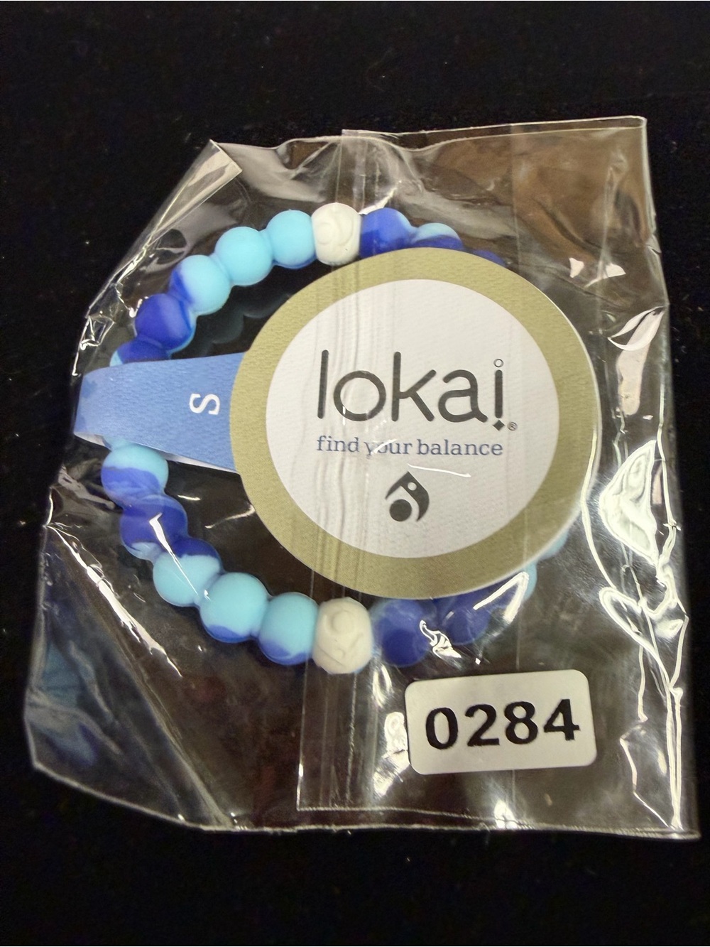 Lokai Kids Blue Gradient Beaded Bracelet with White Balance Beads
